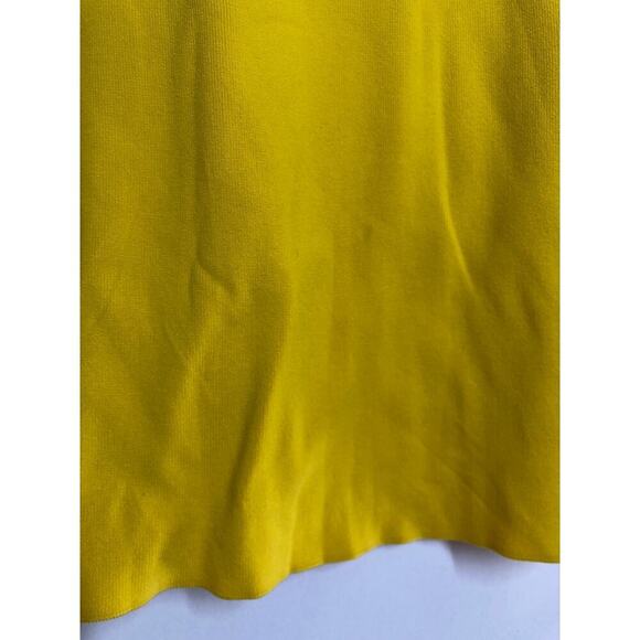 A.L.C. Hadley Dress Knit Long Sleeve Crewneck Mini Sheath Lemon Yellow Large - Picture 7 of 10